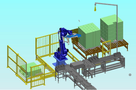 Robot palletizing production line