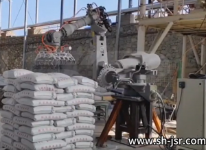 Automated robots realize cement bag unloading a...
